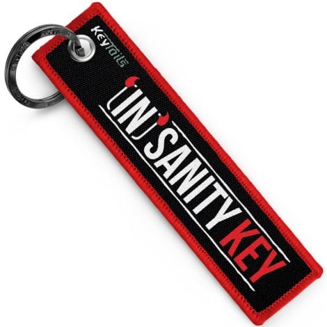 Insanity Key keychain, perfect for your motorcycle, car, scooter, ATV, or UTV.