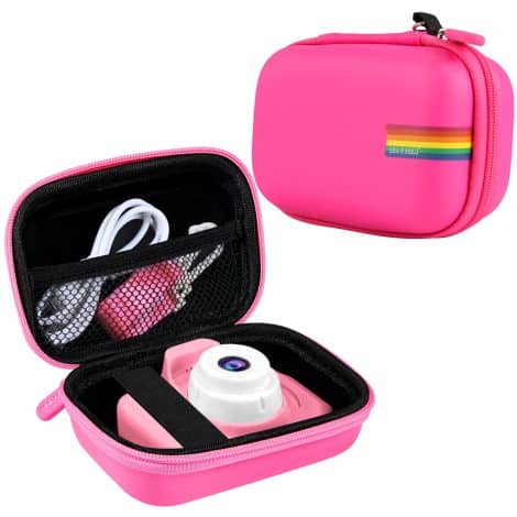 Shockproof storage box for OMZER/OMWay/Seckton kids camera, perfect gift for 4-8 year old girls. Suitable for toy cameras.