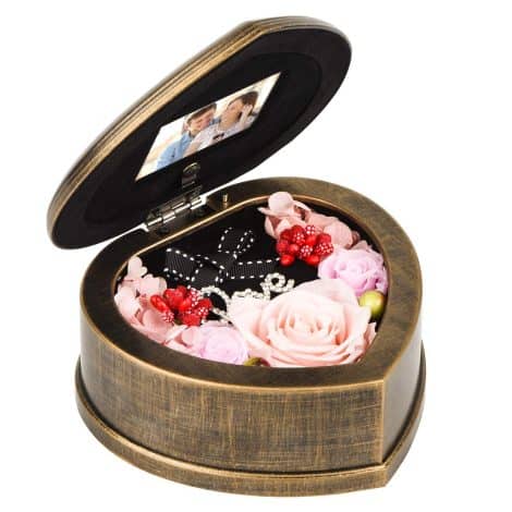 EINID Musical Box with Forever Preserved Roses, Perfect Gift for Girls, Mother, Grandmother, and Wife. Ideal for Valentine’s Day and Birthdays.