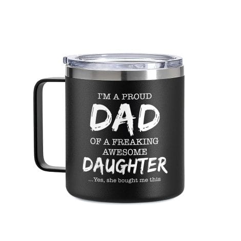 Funny Father’s Day and Birthday gift – 14 oz coffee mug for Indian dads from daughters.