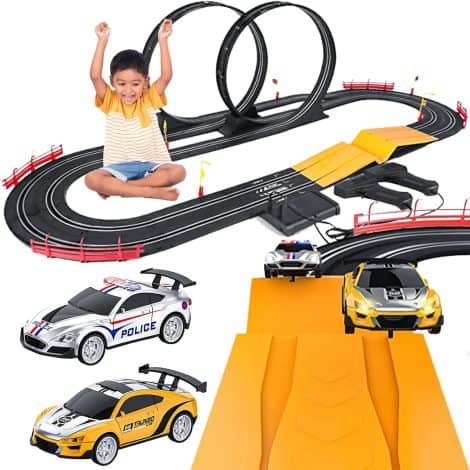 Exciting Electric Racing Car Set for 5-year-old Indian children with a 18-feet track, controllers, and mini car!