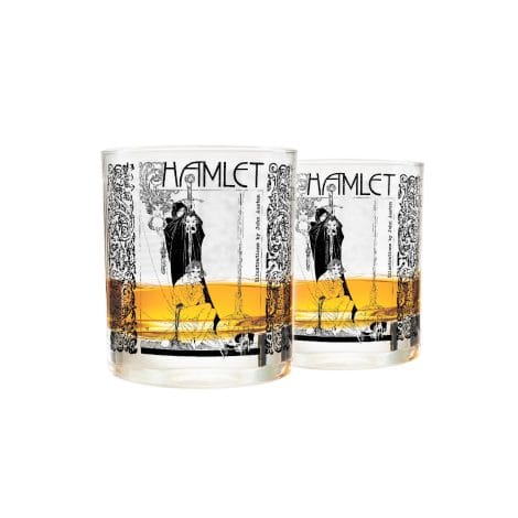 Shakespeare-inspired Whiskey Glasses by Greenline Goods, celebrating Hamlet, perfect for literature enthusiasts in India!