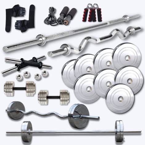 Fitness Set for Home Workout with Adjustable Steel Plates, perfect for Indian consumers looking to exercise at home.