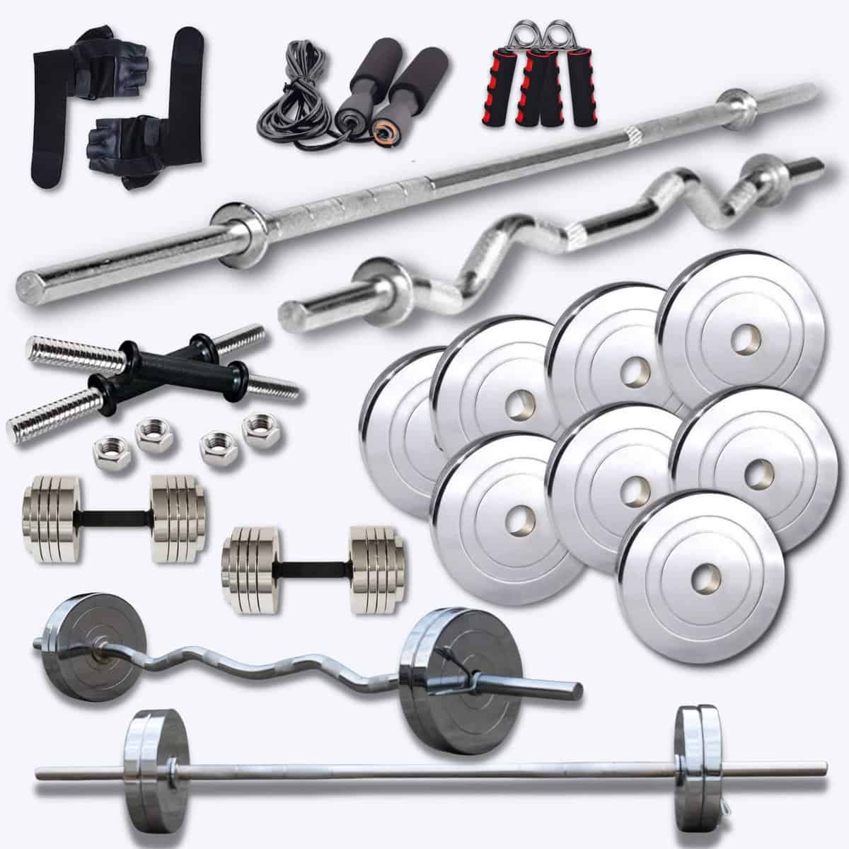 HASHTAG FITNESS Alloy Steel Gym Equipment Set For Home Workout,20 Kg Steel Plates Home Gym Set And Home Gym Equipments,, Adjustable