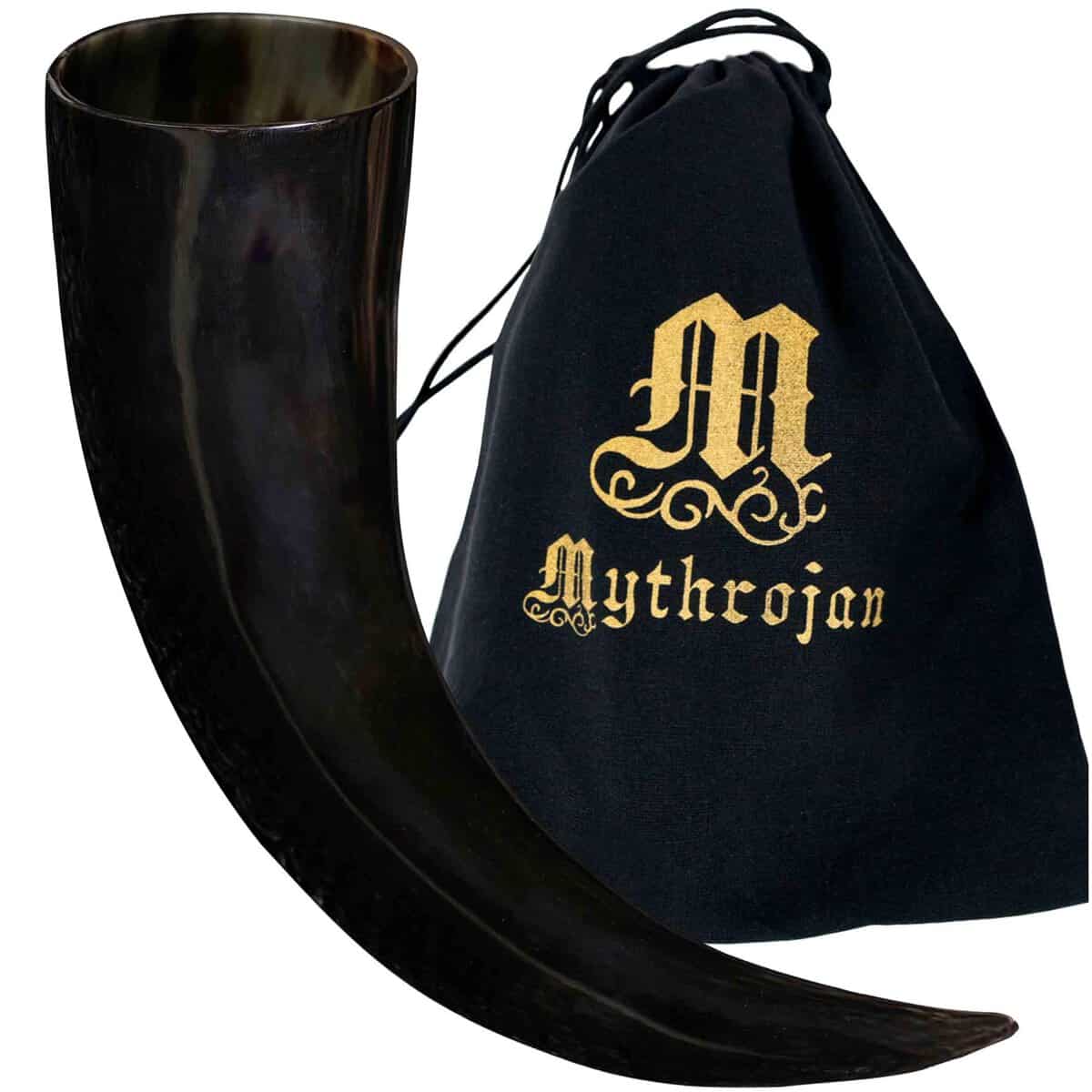 Mythrojan Drinking Horn Authentic Medieval Inspired Viking Wine/Mead Mug 600ml