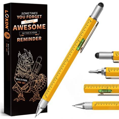 6 in 1 Unique Multitool Pen with Ruler, Stylus, Level, and Screwdriver: Perfect gift for Indian men.