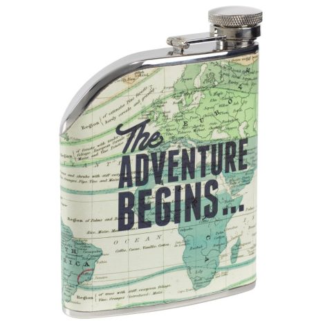 Multi-Colored 6 oz Cartography Hip Flask – A stylish on-the-go container for your favorite beverage.