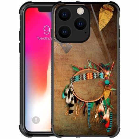 CARLOCA iPhone 14 Max Case with Stunning Native American Arrowhead Design, Protects from Shocks and Scratches.