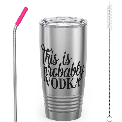 SDF CUP Vodka-themed 20oz coffee tumbler for both hot and cold drinks, ideal gift for anyone!