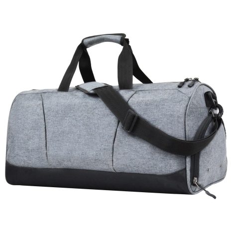 FATMUG Sports Duffel Gym Bag (Light Grey 32L) for Men and Women with Wet Pocket and Shoe Compartment.