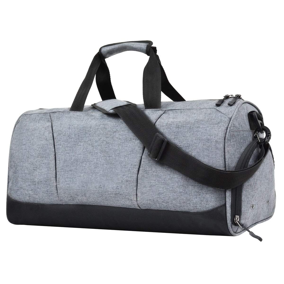 FATMUG Sports Duffel Gym Bag for Men, Women with Wet Pocket and Shoe Compartment (Light Grey 32L)