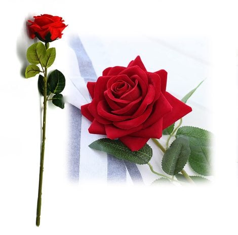 Get a realistic and beautiful FunSpt 16″ Artificial Rose, the perfect gift for various occasions.