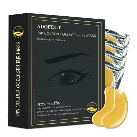 Luxurious Adofect 18 Pairs Gold Collagen Under Eye Mask with Hyaluronic Acid for Indian consumers.