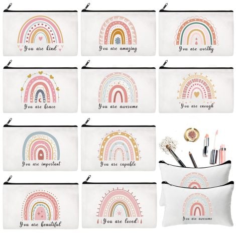 Colorful Rainbow Cosmetic Bag Set, Ideal Toiletry Organizer for Travel, Perfect Gift for Women.