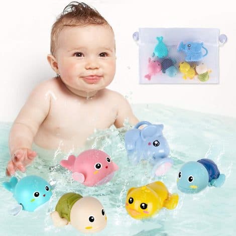 Gift set of FAYOGOO Baby Bath Toys for 1-5 year olds, perfect for Indian toddlers, 6pcs.