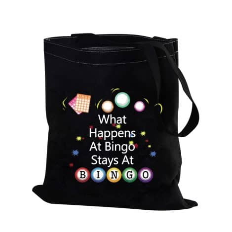 Black Fashionable Bingo Lover Cosmetic Bag with Casino-inspired Design, Ideal for Indian Gamblers and Bingo Enthusiasts.