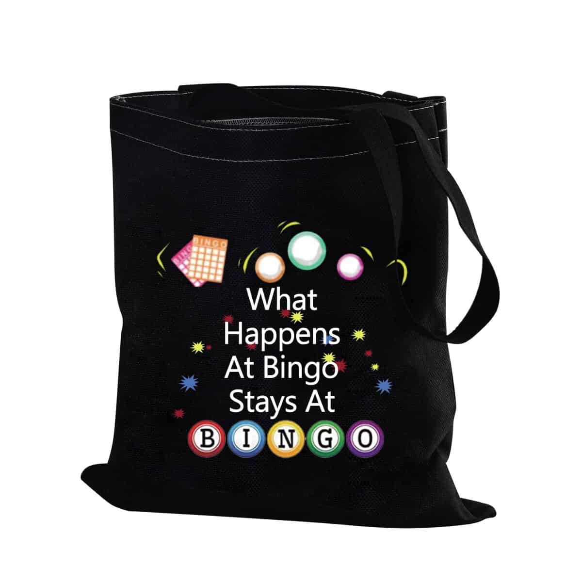 PXTIDY Bingo Gift Bingo Game Cosmetic Bag What Happens At Bingo Stays At Bingo Makeup Pouch Casino Gambling Gift Lucky Bingo Makeup Toiletry Bag For Bingo Lover Gambler, black tote bag, Middle, Fashion