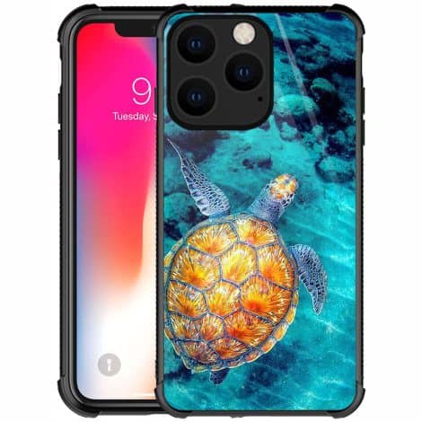 CARLOCA iPhone 14 Max Case with Sea Turtle Design, Protects from Shock and Scratches, Suitable for All.