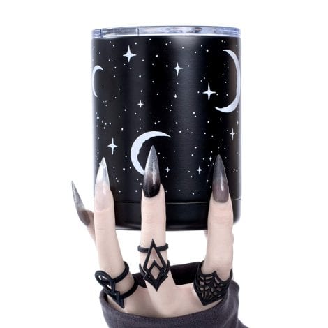 Stylish and practical 280ml steel tumbler with lid, perfect for coffee on the go. Ideal gift for women.