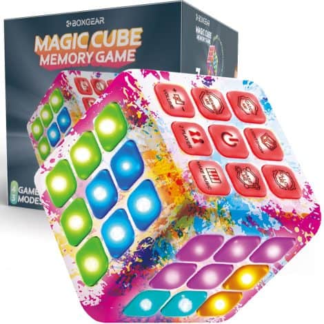 Boxgear’s LED Flashing Cube Memory Game is a fun, stress-relieving fidget toy with brain games for all ages. Enjoy!