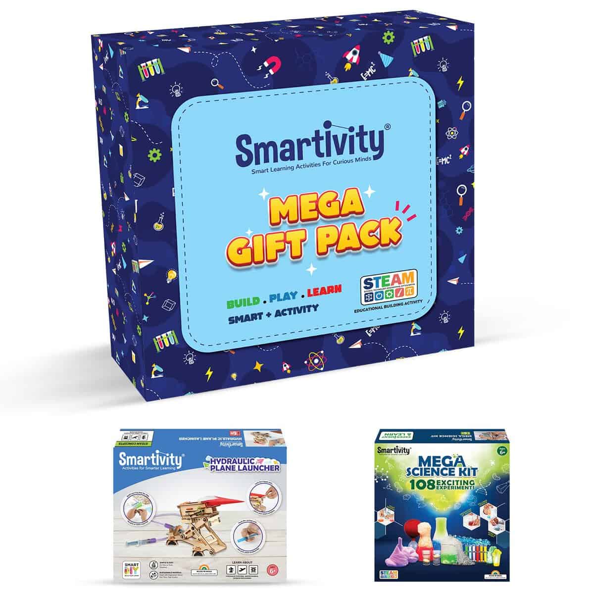 Smartivity Mega Gift Pack for Kids Age 6 to 14 Years Old | Plane Launcher + Science/Chemistry Kit Birthday Gift Combo Set for Kids 6-8-10-12 Years Old Boys & Girls | Made in India