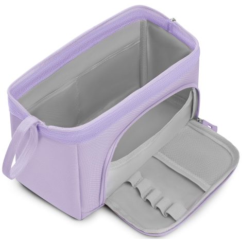 Unineovo Large Pencil Pouch for Students, with Compartments, suitable for School or Office use, available in Pink and Purple.