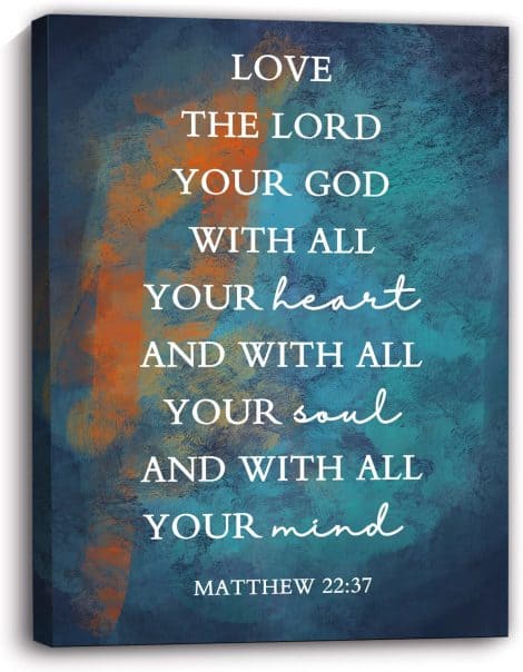 Christian Wall Art: Scripture Canvas Painting for Bedrooms and Kitchens. Inspirational Christian Gifts for Women, Men, and Kids. Framed. Size: 11″ x 15″ (29x38cm).