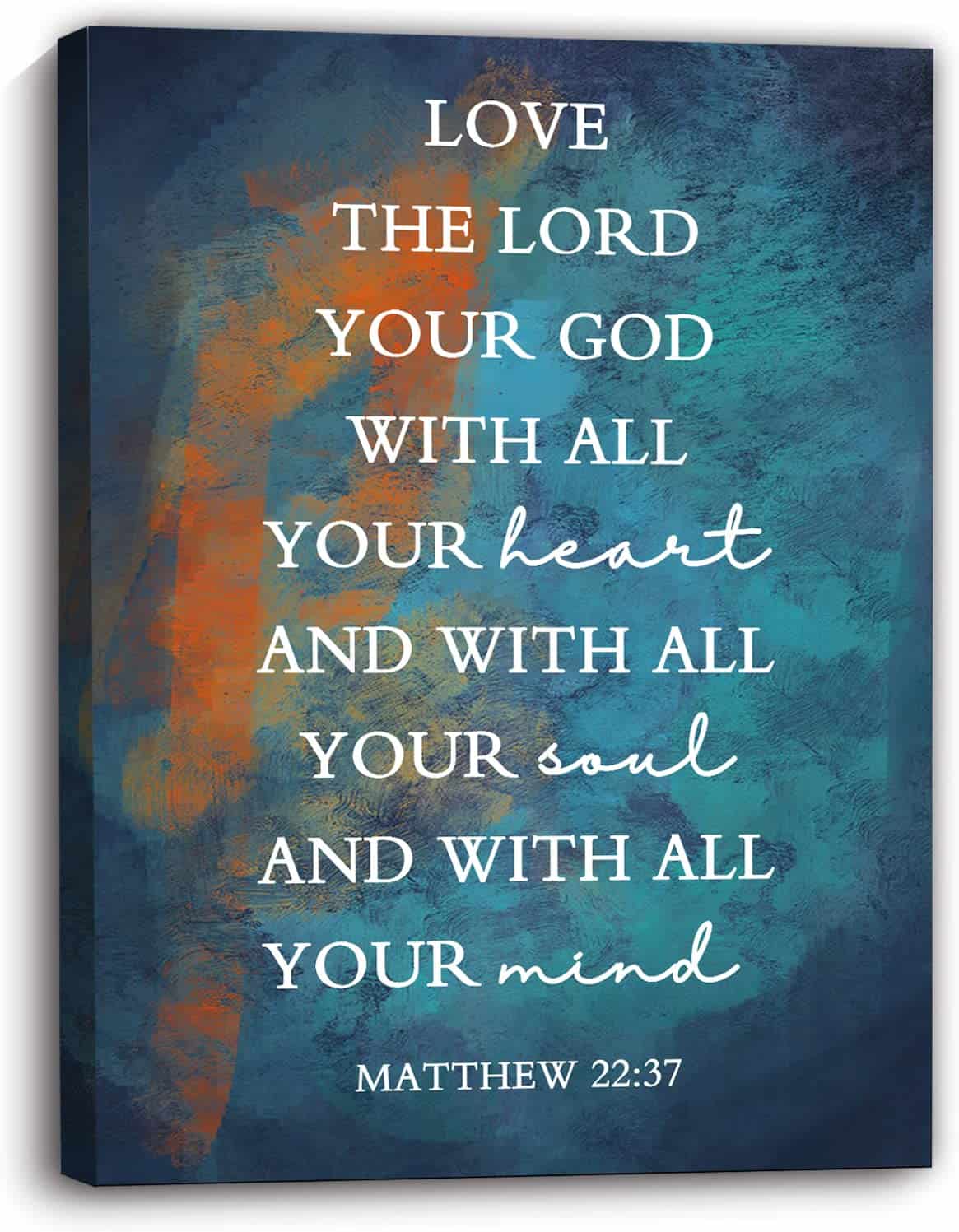 Bible Verse Wall Art , Scripture Wall Art ,Christian Gifts for Women, Men, Kids Bedroom, Kitchen ,Positive Inspirational Canvas Decoration Painting - 11"*15"(29x38cm)-Framed