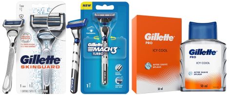 Gillette Mach3 Turbo Men’s Razor with Flexball Technology, Skinguard Razor, 1 Pc & Icy Cool After Shave, 50ml in White.