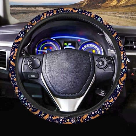 NDISTIN Soft Stretch-on Steering Wheel Cover: Cute Funny Animals Pattern, Universal Fit, Breathable, Travel Comfort, Indian Consumer-Friendly.