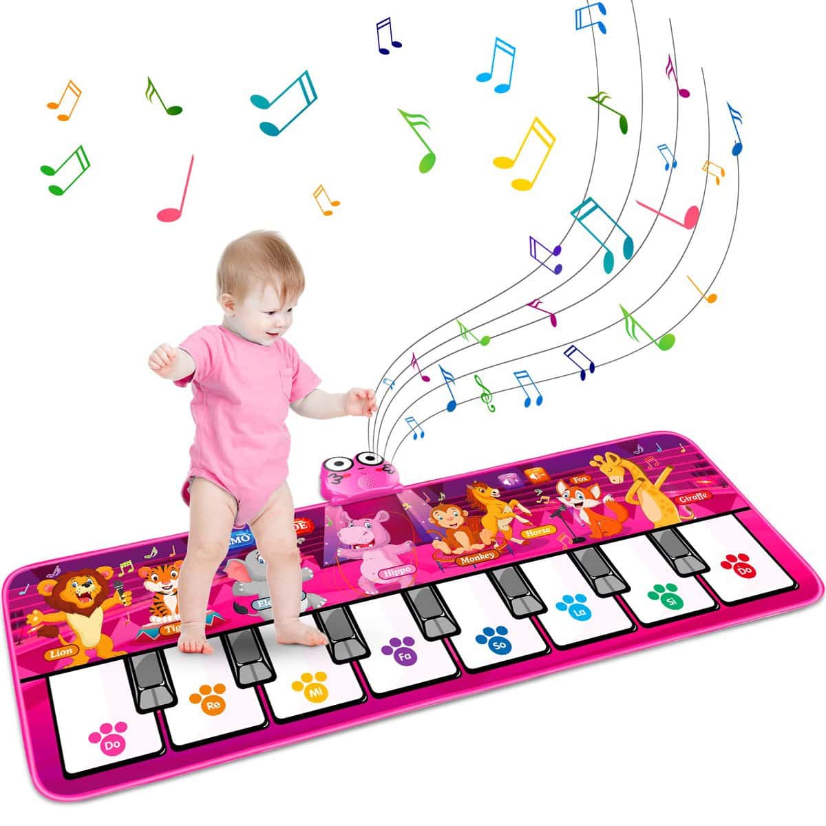 Hollyhi Kids Piano Mat, Toddlers Toys Musical Keyboard Electronic Playmat, Music Dance Blanket with 8 Different Animal Sound, Educational Learning Baby Toys for 1 2 3 4 5 6 Year Old Boys Girls Gifts