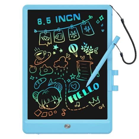 Proffisy LCD Writing Tablet, 8.5 Inch Colorful Writing Pad, Erasable Reusable Note Pads for Kids (Blue).