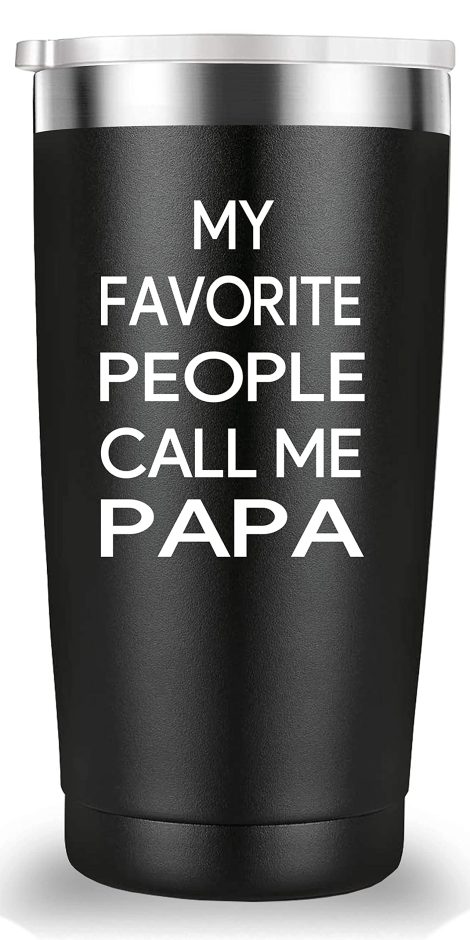 Funny Father’s Day Birthday Christmas Gifts for Indian dads: Cool Dad Travel Mug Tumbler, 20 oz (Black).