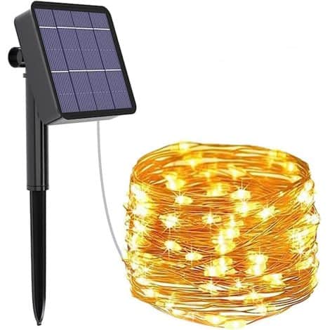 GIGAWATTS Solar String Light: 32m Copper Wire, 300 LEDs for Diwali, Christmas, Indoors & Outdoors.