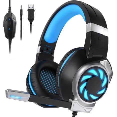 BUTFULAKE GH-3 Gaming Headset with LED Lights, Noise Canceling Mic, for Xbox One, PS4, PC, Switch.