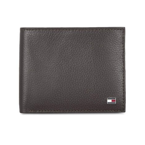 Tommy Hilfiger Felix Leather Wallet for Men – Brown, with 4 Card Slots, for Global Use.