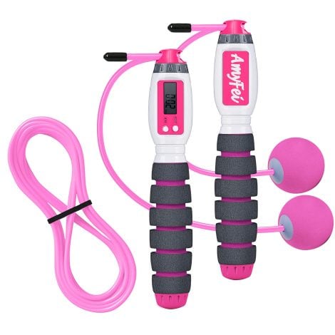 Smart Skipping Rope with Digital Counter, Adjustable Weighted Handle for Indoor/Outdoor Fitness. Perfect gift for all.