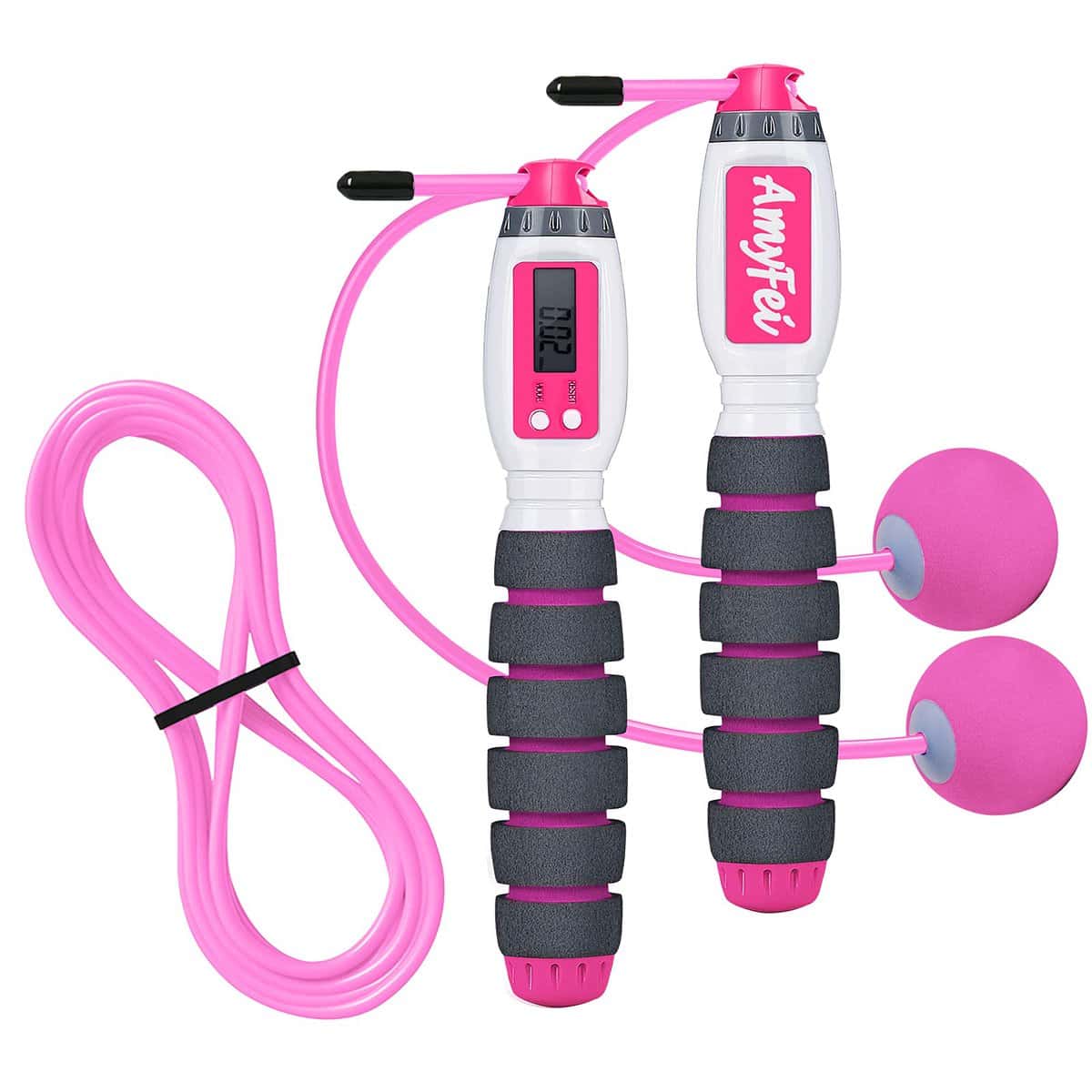 Jump Rope With Digital Counter,Weighted Ropeless Handle Smart Jumping Rope For Fitness Workout Ourdoor/Indoor,Adjustable Skipping Ropes,Exercise Jumpropes for Kids Women Men Gifts