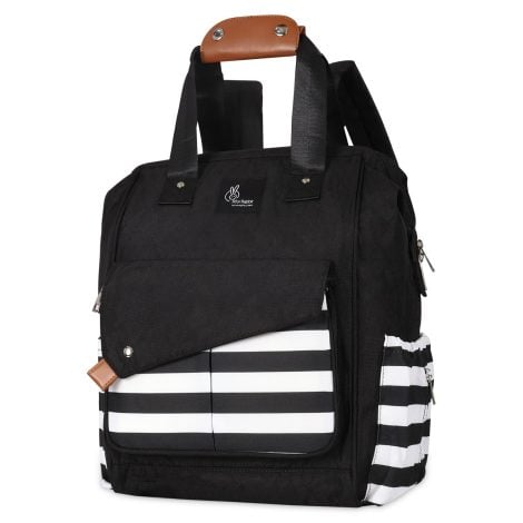 R for Rabbit Caramello Delight Diaper Bag Backpack -Spacious, Waterproof, Stylish Bag for Travel with Baby (Black).