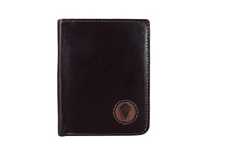 IMPACT Men’s Authentic Leather Wallet with RFID Protection | Perfect Rakshabandhan Gift for Brothers (Brown).