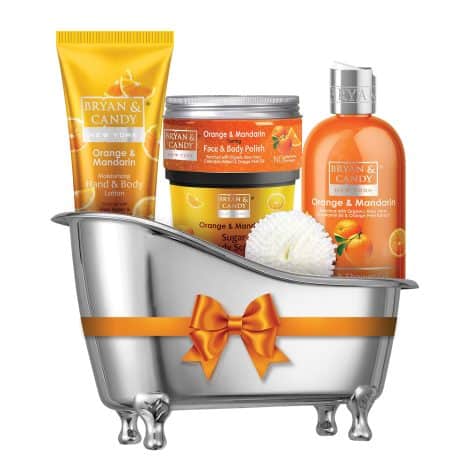 Bryan & Candy’s Bath Tub Kit: Indulgent Home Spa Set for both Women and Men with Orange & Mandarin scents.