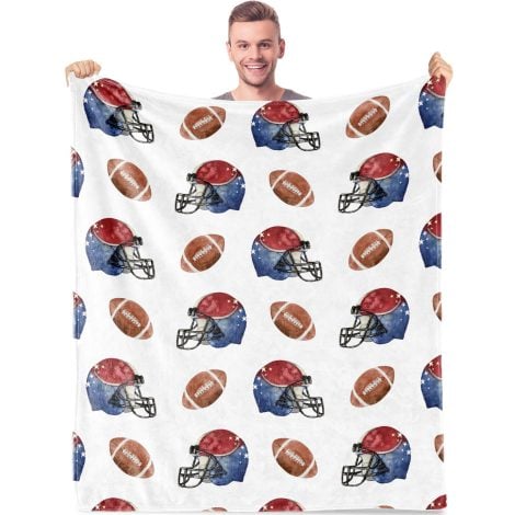 Football-themed cozy blanket for all ages, Perfect gift for football fanatics, Ideal for birthdays, graduations, and travelling.