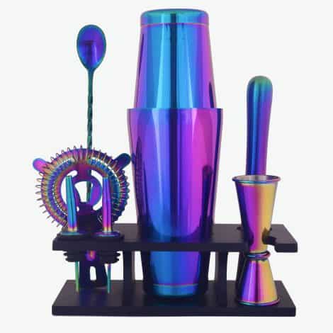 Sipologie Barware Set: Perfect for Cocktails! Get 9 durable stainless steel accessories, stand and the elegant Galaxy design.