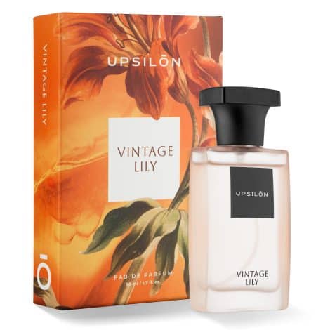 Introducing UPSILON Vintage Lily, a luxurious, long-lasting perfume for women, perfect for travel or gifting purposes. (15 words)