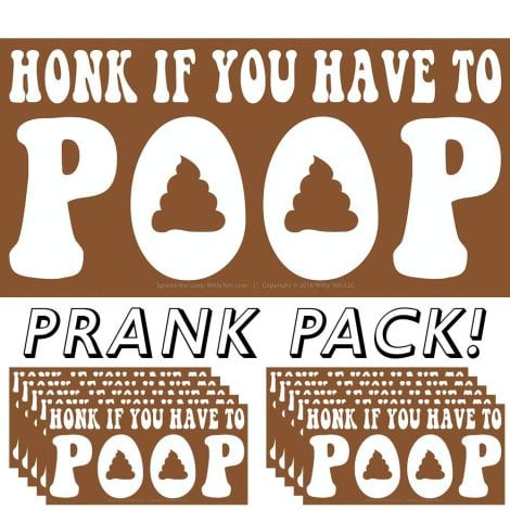 Prank your friends with 10 funny bumper stickers by Witty Yeti. Perfect funny gift for your car!
