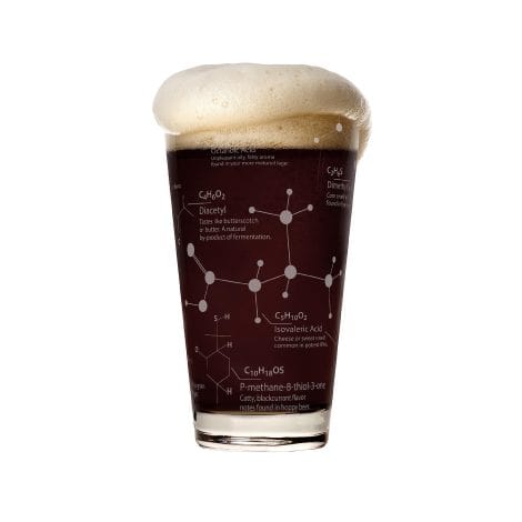 Etched Beer & Hops Chemistry Pint Glass – Exploring the Science of Beer Glassware by Greenline Goods.