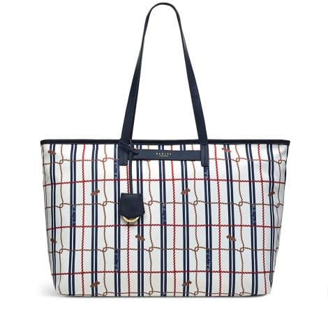 Radley London Finsbury Park Rope Check – Large Zip Top Shoulder, Chalk – Spacious Indian shoulder bag.