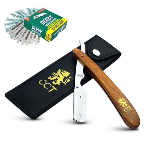 The Cambridge Cutthroat Men’s Straight Swing Lock Razor – Comes with Travel Pouch and Cotton Kit Bag – Ideal for Indian Men’s Grooming.