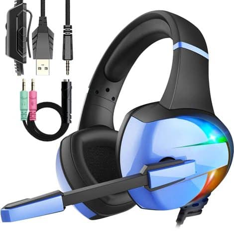 SVYHUOK Wired Gaming Headset for Kids, Teens. Crystal-clear Surround Sound, Ideal for PS4, Xbox, Switch, PC, Mobile.