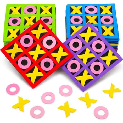 Foam Tic Tac Toe Mini Board Game (Pack of 24) – Perfect for Kids, Birthdays, Parties, and Gifting.